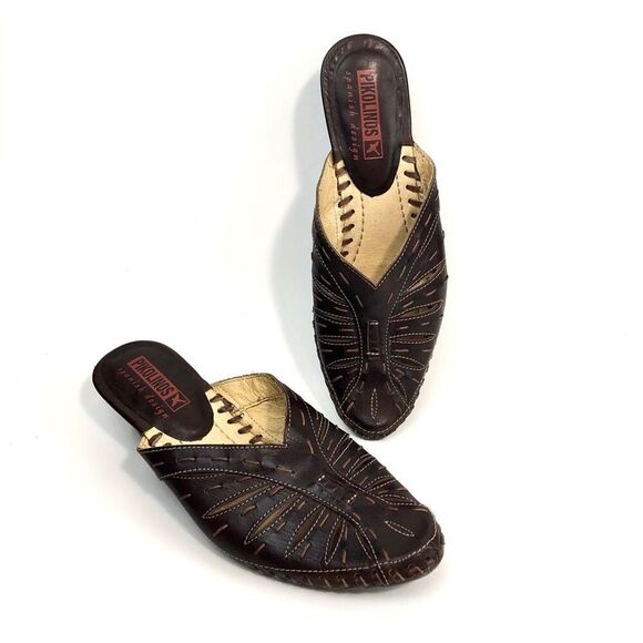 PIKOLINOS Women's Size 36 Leather Slip On Mule Shoes Bariloche Style - Picture 1 of 7